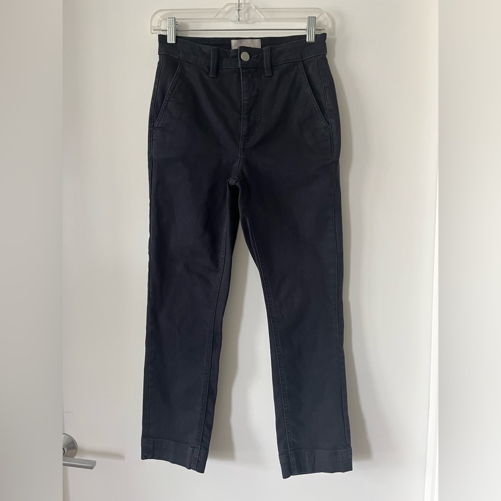 EVERLANE The Straight Leg Crop Pants Black Size 0 Women